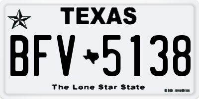 TX license plate BFV5138