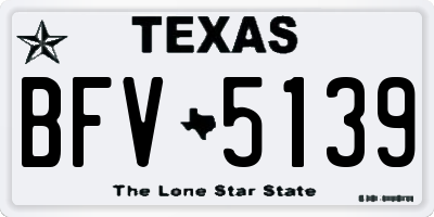 TX license plate BFV5139