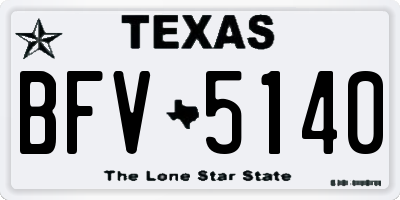 TX license plate BFV5140