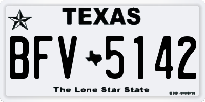 TX license plate BFV5142
