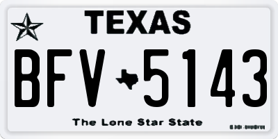 TX license plate BFV5143