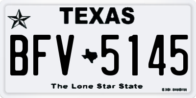 TX license plate BFV5145