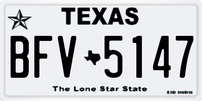 TX license plate BFV5147