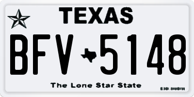 TX license plate BFV5148