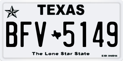 TX license plate BFV5149