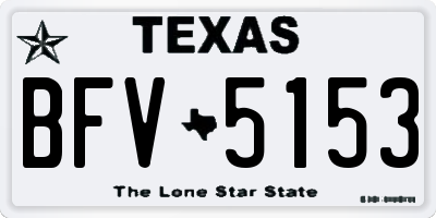 TX license plate BFV5153