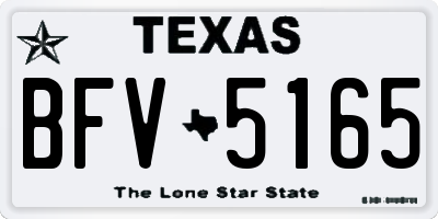 TX license plate BFV5165