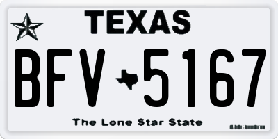 TX license plate BFV5167