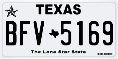 TX license plate BFV5169