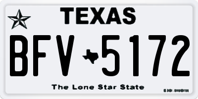 TX license plate BFV5172