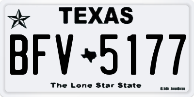 TX license plate BFV5177