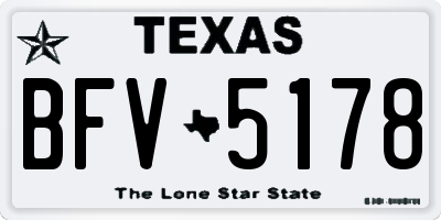 TX license plate BFV5178