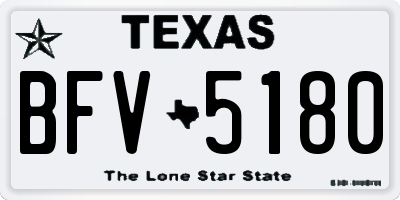 TX license plate BFV5180