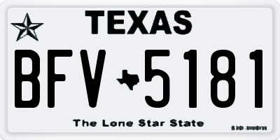 TX license plate BFV5181