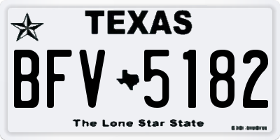 TX license plate BFV5182