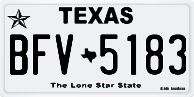 TX license plate BFV5183