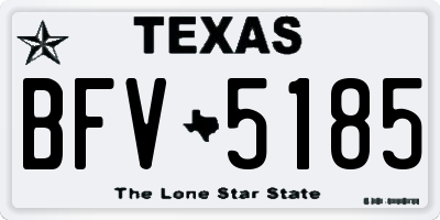 TX license plate BFV5185