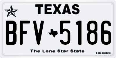 TX license plate BFV5186