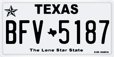 TX license plate BFV5187