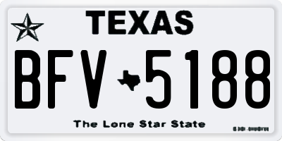 TX license plate BFV5188