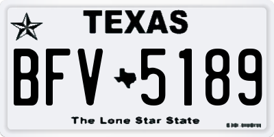TX license plate BFV5189