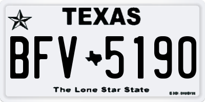 TX license plate BFV5190