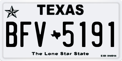 TX license plate BFV5191