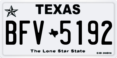 TX license plate BFV5192