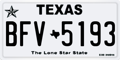 TX license plate BFV5193