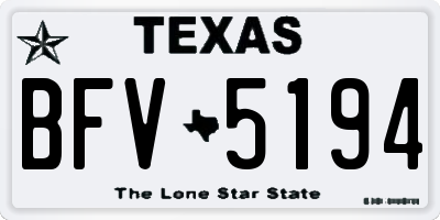 TX license plate BFV5194