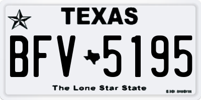 TX license plate BFV5195