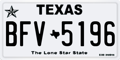 TX license plate BFV5196