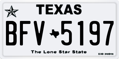 TX license plate BFV5197