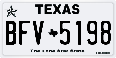 TX license plate BFV5198