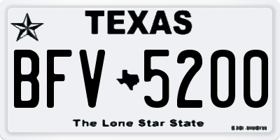TX license plate BFV5200