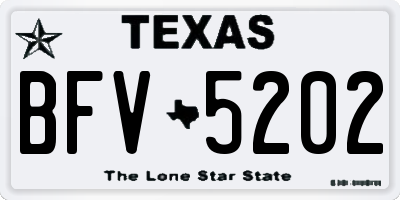 TX license plate BFV5202