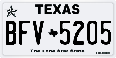 TX license plate BFV5205