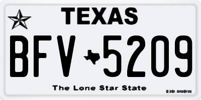 TX license plate BFV5209