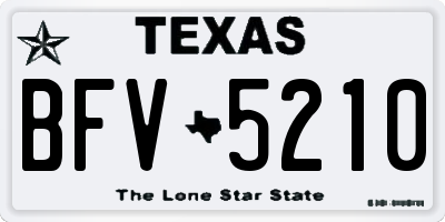 TX license plate BFV5210