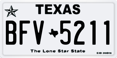 TX license plate BFV5211