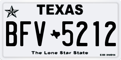 TX license plate BFV5212