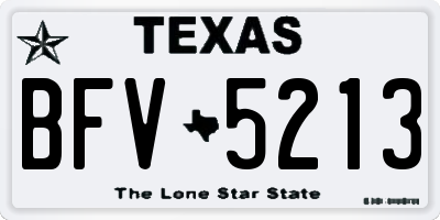 TX license plate BFV5213
