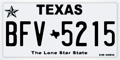 TX license plate BFV5215