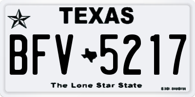 TX license plate BFV5217