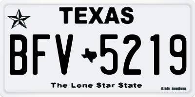 TX license plate BFV5219