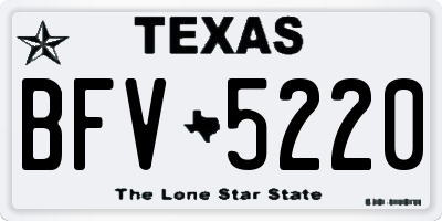 TX license plate BFV5220
