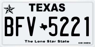 TX license plate BFV5221