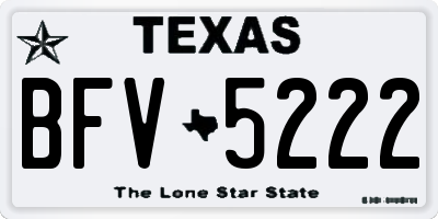 TX license plate BFV5222