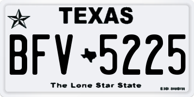 TX license plate BFV5225