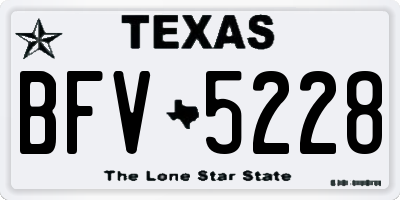 TX license plate BFV5228